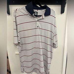 FootJoy Men's Polo - Navy and Red Stripes